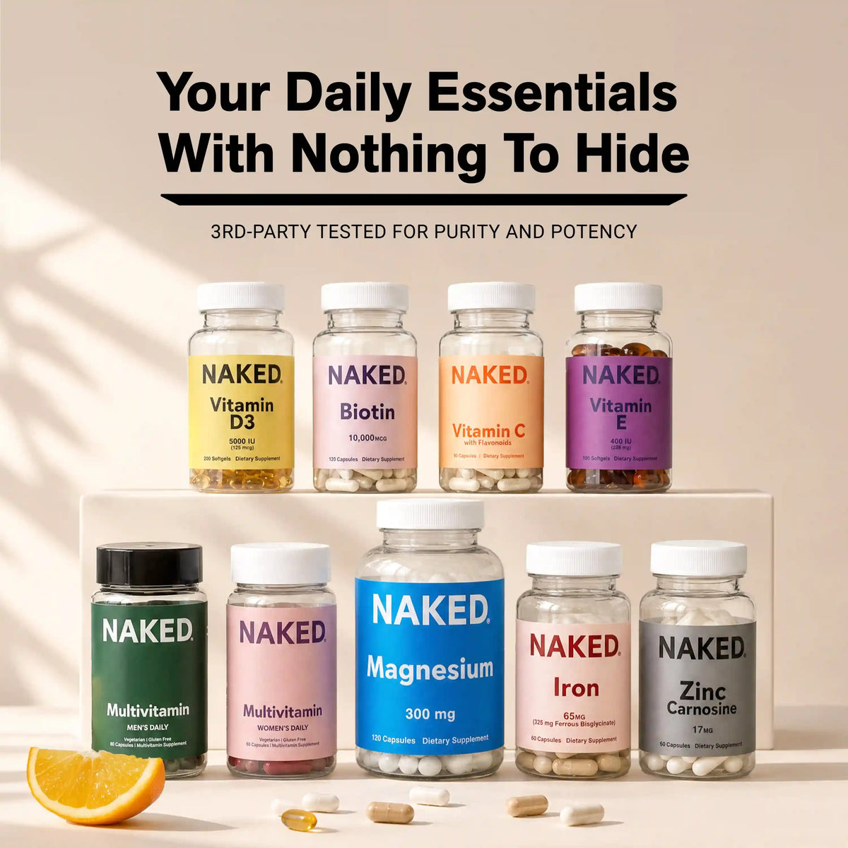 Daily Vitamin C Supplement | Naked Vitamin C - 90 Capsules