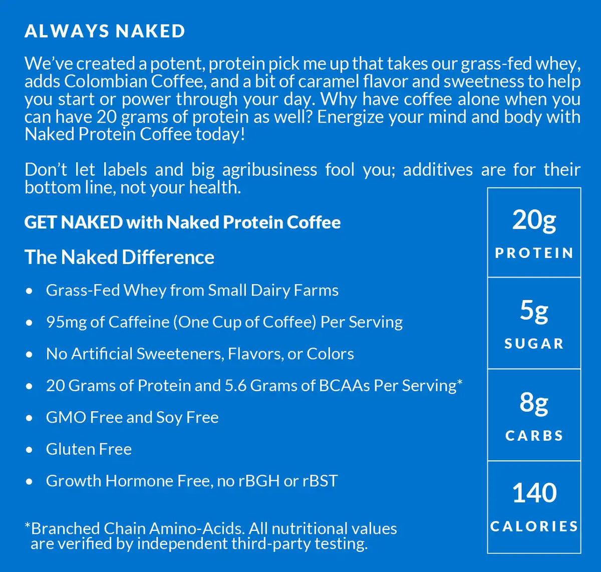 Caramel Latte Protein Iced Coffee | Naked Protein Coffee - 17 Servings