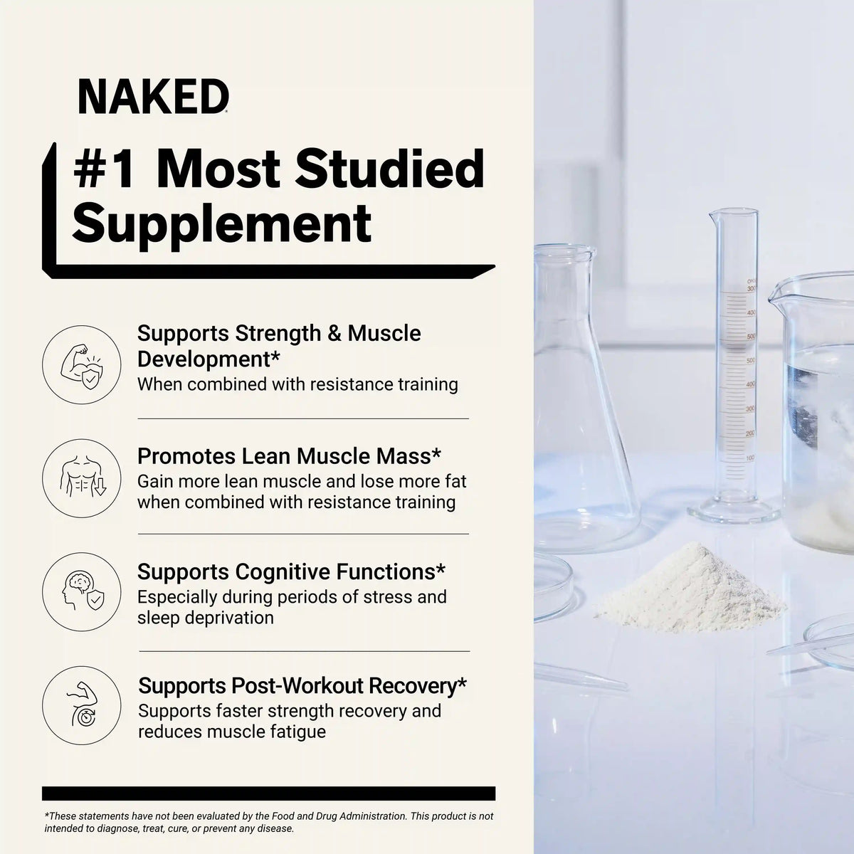 Strawberry Creatine Monohydrate Powder | Naked Creatine - 2.2LB