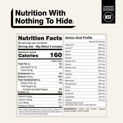 Chocolate Pea Protein Powder | Naked Chocolate Pea - 5LB