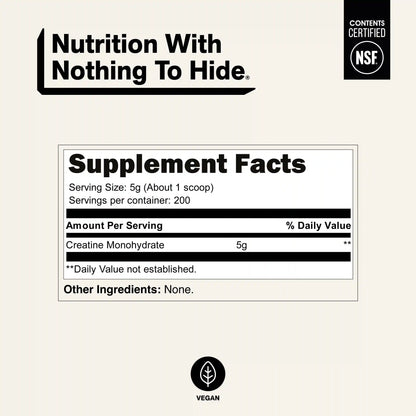 Creatine Monohydrate Powder | Naked Creatine - 2.2LB